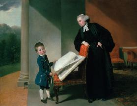 Portrait of Reverend Randall Burroughs with his son Ellis
