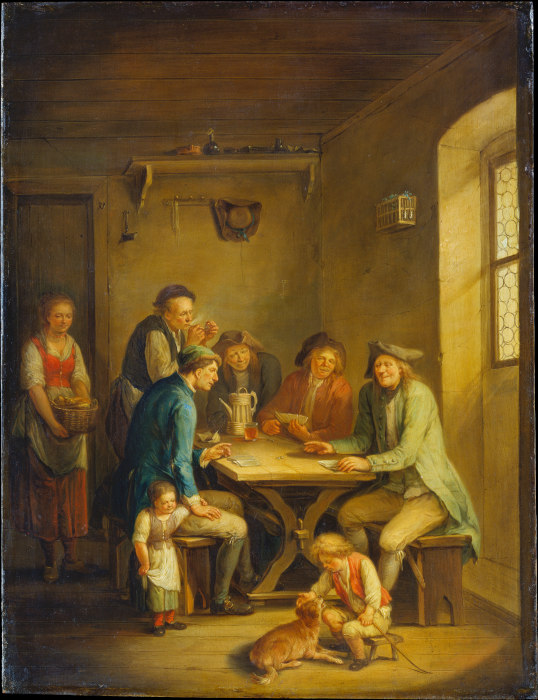 Peasants Playing Cards od Johann Andreas Herrlein