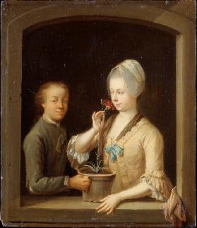 A Woman and a Young Man at a Window