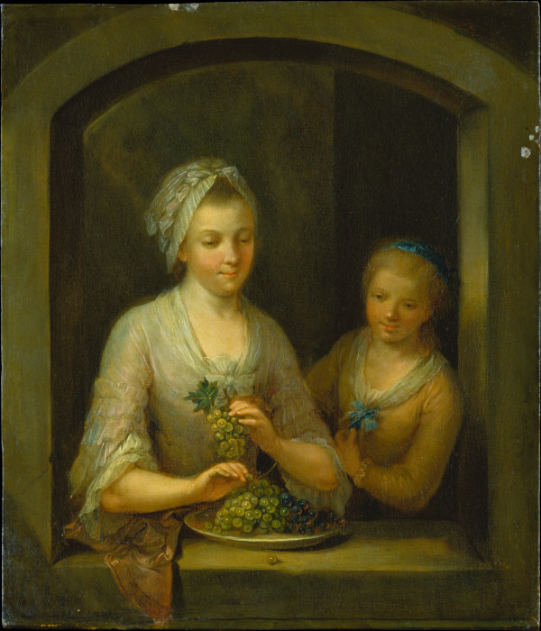 A Woman and a Girl at a Window od Johann Andreas Herrlein