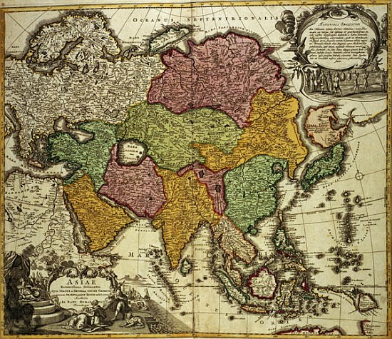 Map of Asia, Nuremberg, c.1730 od Johann Baptist Homann