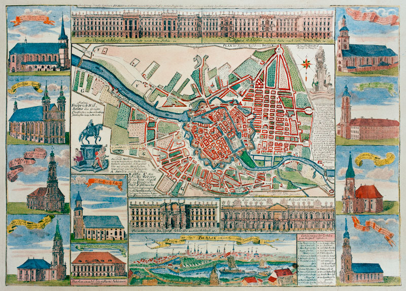 Berlin, town map 1749 od Johann David Schleuen