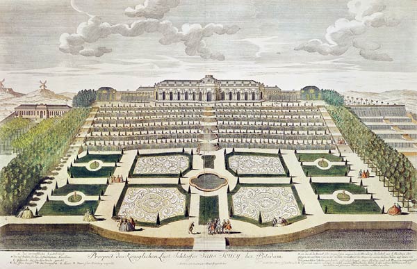 Potsdam , Sanssouci Palace od Johann David Schleuen