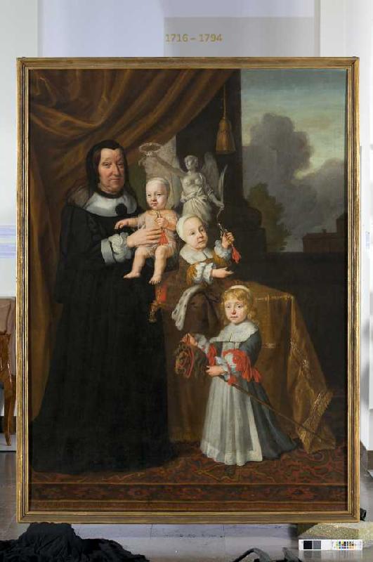 Sophie Eleonore von Sachsen, Landgräfin von Hessen-Darmstadt, als Witwe mit ihren Enkelsöhnen od Johann d. J. Spilberg