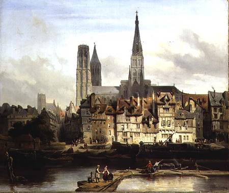 Quay in Rouen od Johannes Bosboom