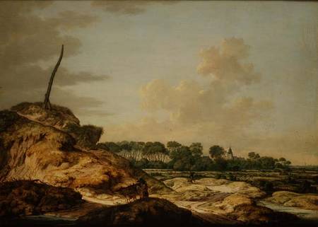 Landscape with sportsman and distant view of Middleburg od Johannes Goedaert