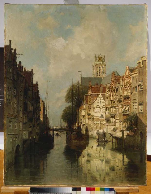 Ansicht des Voorstraathaven, Dordrecht. od Johannes Karel Christian Klinkenberg