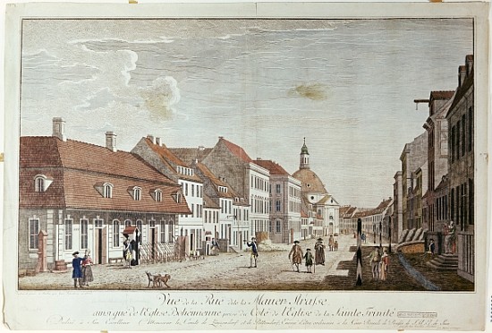 View of Mauer Strasse, Berlin od Johann Georg Rosenberg