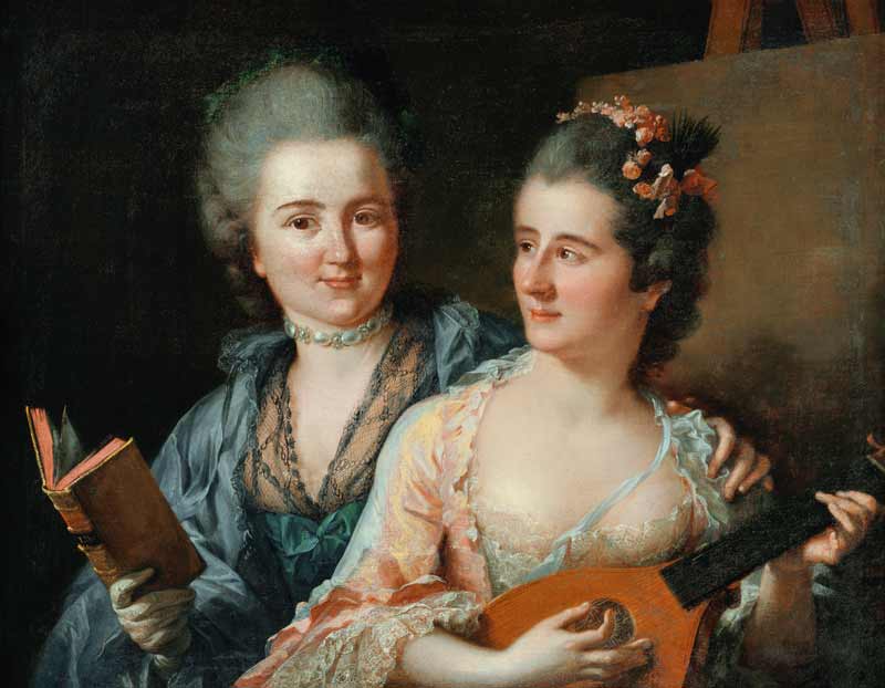 Doppelporträt der Schwestern Friederike Elisabeth und Wilhelmine Oeser od Johann Heinrich Tischbein