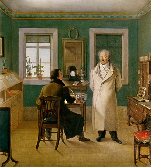 Goethe in seinem Arbeitszimmer - dem Schreiber John diktierend od Johann Joseph Schmeller