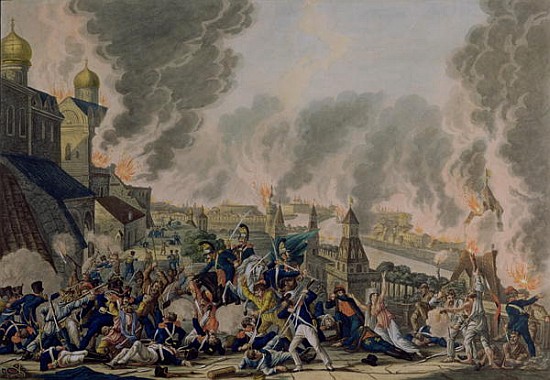 The Burning of Moscow, 15th September 1812 od Johann Lorenz Rugendas