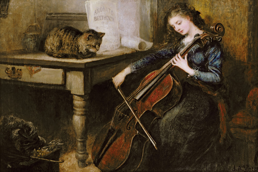 Beethoven's Andante (oil on canvas) od John Alfred Vintner