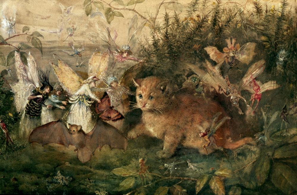 Cat amongst fairies od John Anster Fitzgerald