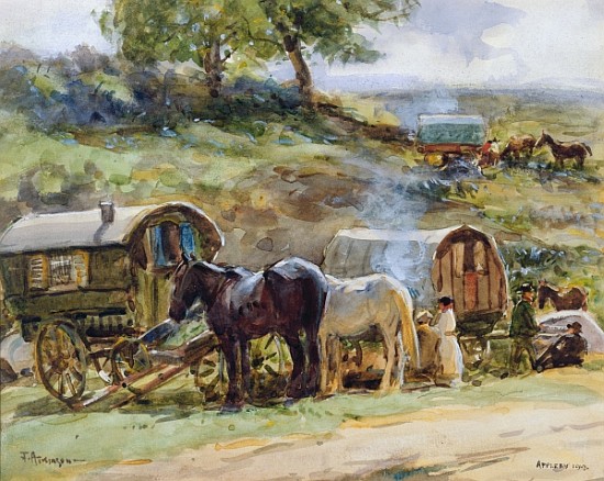 Gypsy Encampment, Appleby, 1919 (see also 54655) od John Atkinson