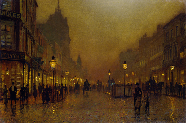 A Street at Night od John Atkinson Grimshaw