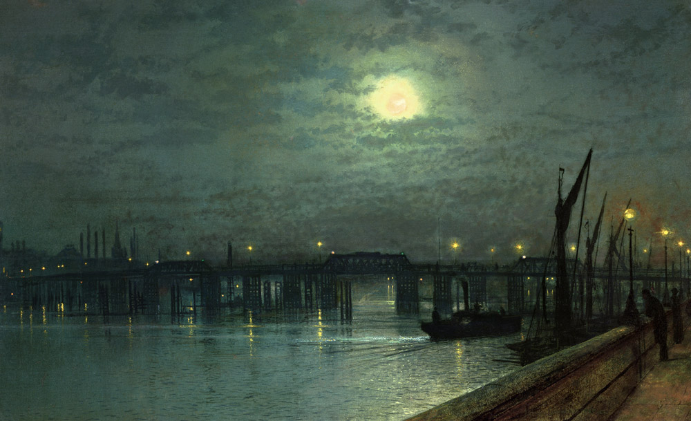 Battersea Bridge by Moonlight od John Atkinson Grimshaw