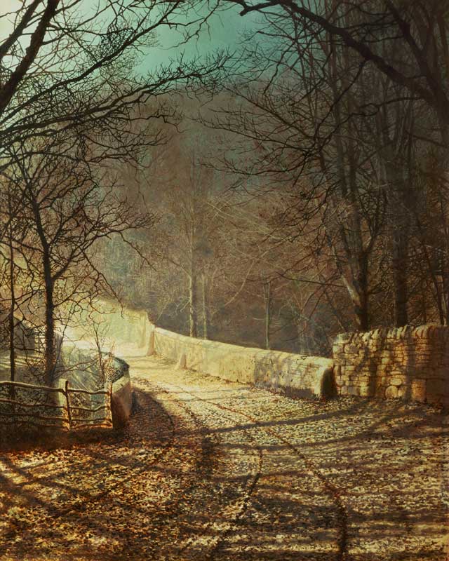 Sunshine through winter trees od John Atkinson Grimshaw