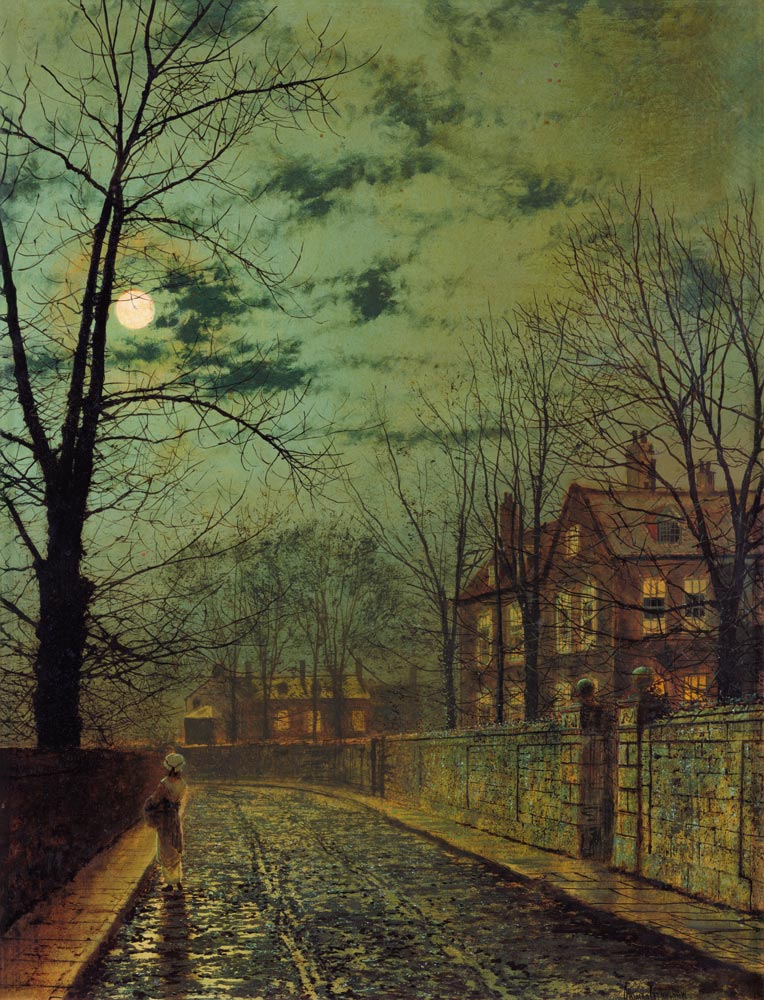Suburb street at moonlight od John Atkinson Grimshaw