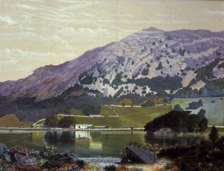 Nab Scar from the South Side of Rydal Water - Heather in Bloom, September od John Atkinson Grimshaw