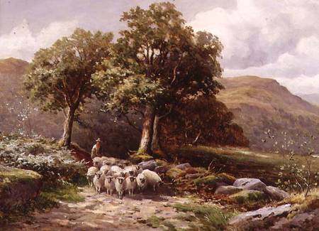 Landscape with a Flock of Sheep od John Bates Noel