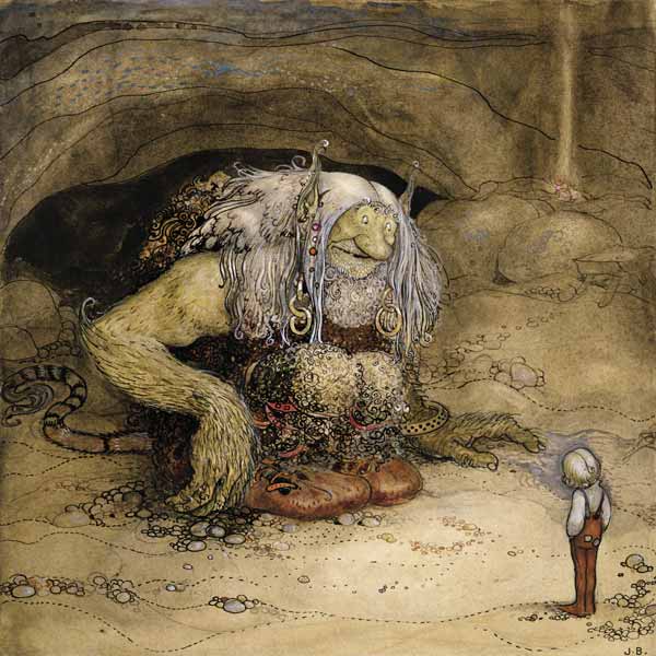 The Troll and the Boy (w/c on paper) od John Bauer