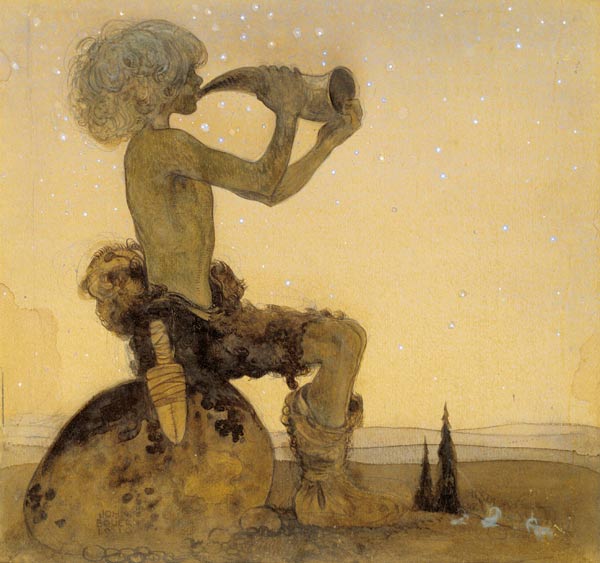 A Fairy Shepherd, 1910 (w/c on paper) od John Bauer