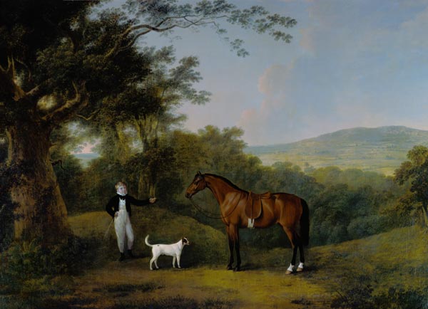 Portrait of a Boy, a Terrier and a Chestnut Pony od John Boultbee