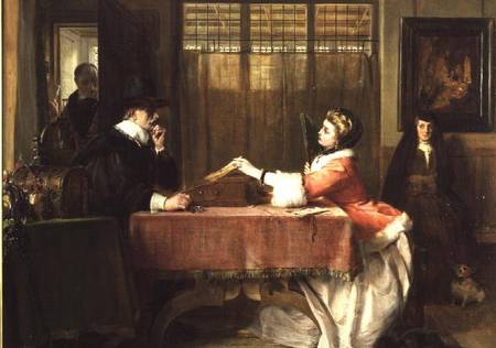 The Banker's Private Room, Negotiating a Loan od John Calcott Horsley