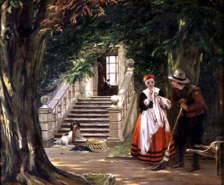 The Flirtation Outside the Master's House od John Calcott Horsley