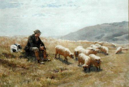 A Shepherd on the South Downs od John Charles Dollman