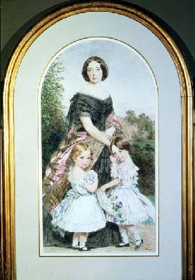 Portrait of a lady with her two daughters