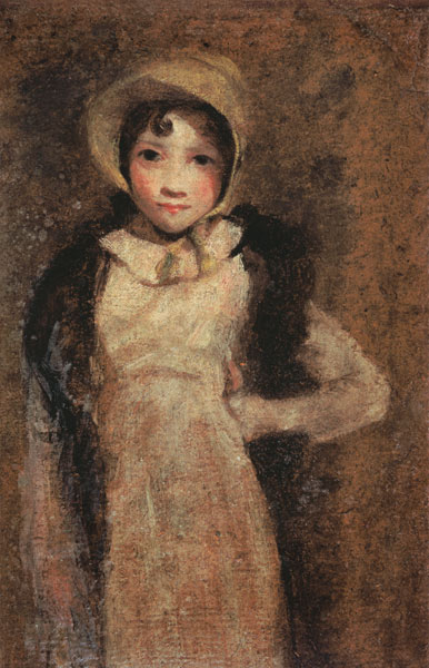 A Girl, thought to be the artist's daughter  paper laid on od John Constable