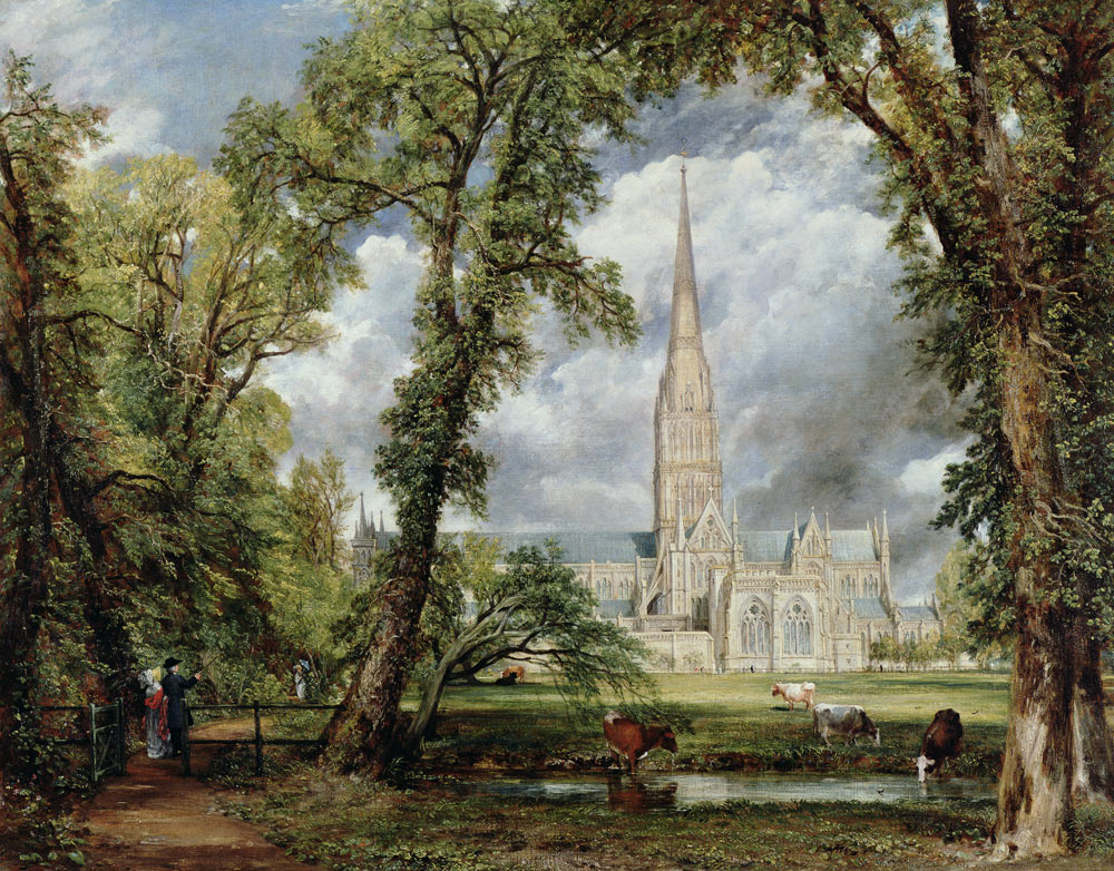 The cathedral seen by Salisbury from the garden of the bishop od John Constable