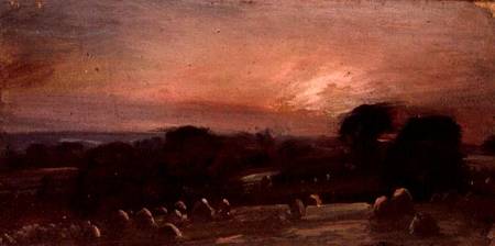 A Hayfield near East Bergholt at Sunset od John Constable