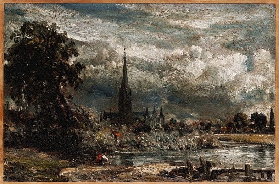 Salisbury Cathedral from Long Bridge near Fisherton Mill od John Constable