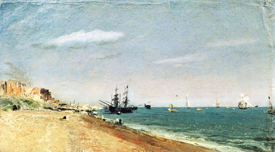 Run aground of Brighton with sailing ships od John Constable