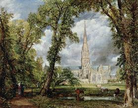 The cathedral seen by Salisbury from the garden of the bishop