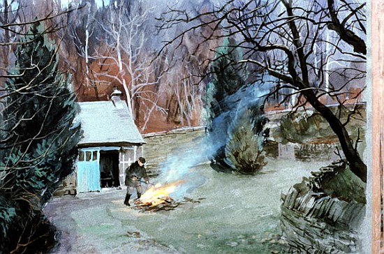 Lakeland Bonfire, 1996 (gouache)  od John  Cooke