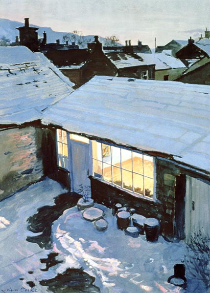Winter Evening - My Studio  od John  Cooke