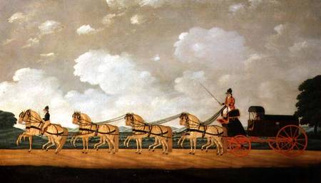 His Majesty's Forgon with a Team of Eight Roans on the Road od John Cordrey