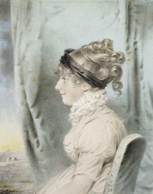 Portrait von Eliza Were Holdsworth, im Profil nach links od John Downman
