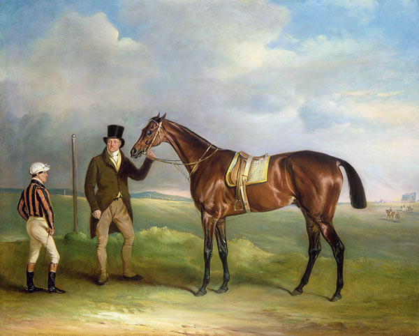 The Marquess of Cleveland's 'Chorister', held by trainer John Day Snr., with jockey John Day Jnr., a od John E. Ferneley d.J.