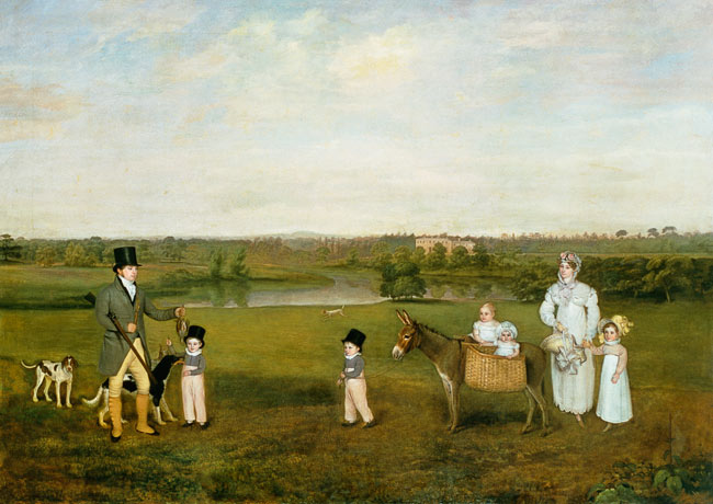 William Hetton Cooke with his Wife and Children at Worleston Rookery, Chester od John E. Ferneley d.J.