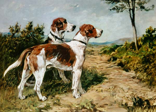 Two Hounds in a Landscape od John Emms