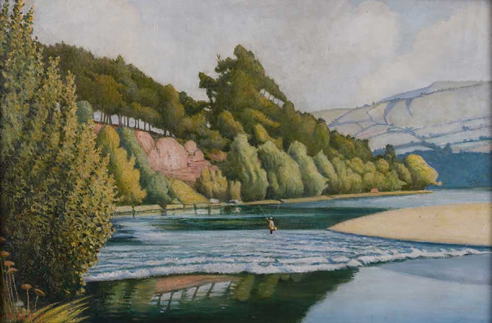 River Scene with Fisherman od John Everett
