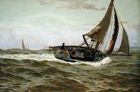 A Fishing Boat in a Stiff Breeze od John Fraser