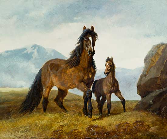 A Welsh Mountain Mare and Foal od John Frederick Herring d.Ä.