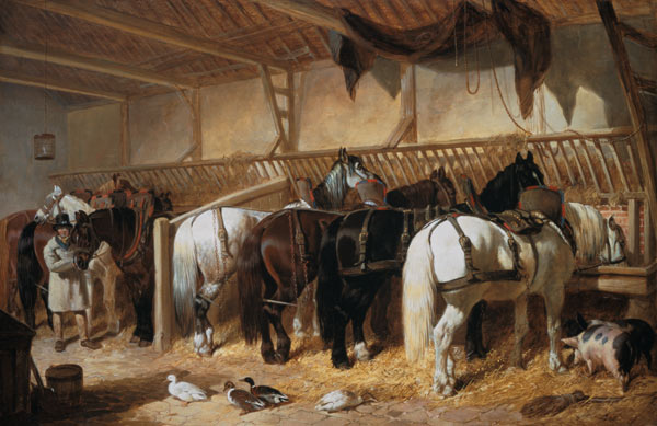 Team horses in the stable od John Frederick Herring d.Ä.