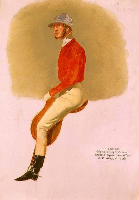 Portrait sketch of P.P. Rolt Esq. for 'Steeple Chase Cracks' od John Frederick Herring d.Ä.