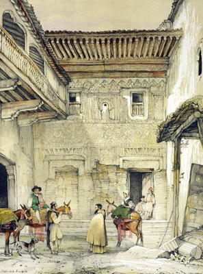 Court of the Mosque (Patio de la Mesquita), from 'Sketches and Drawings of the Alhambra', 1835 (lith od John Frederick Lewis
